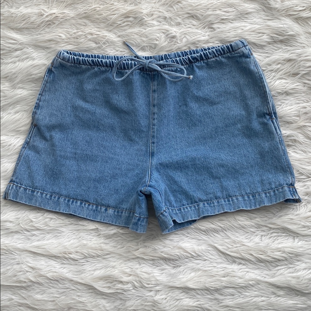 H&M | Light Blue Denim Drawstring Shorts
